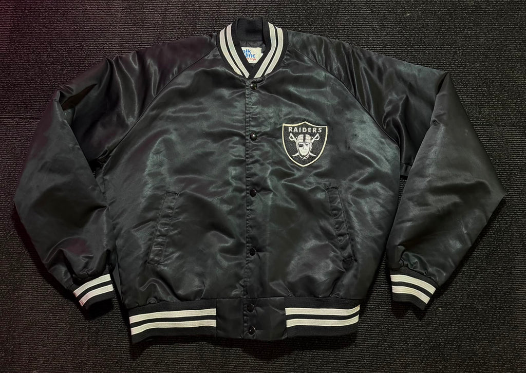 Vintage Raiders satin Starter jacket, front view