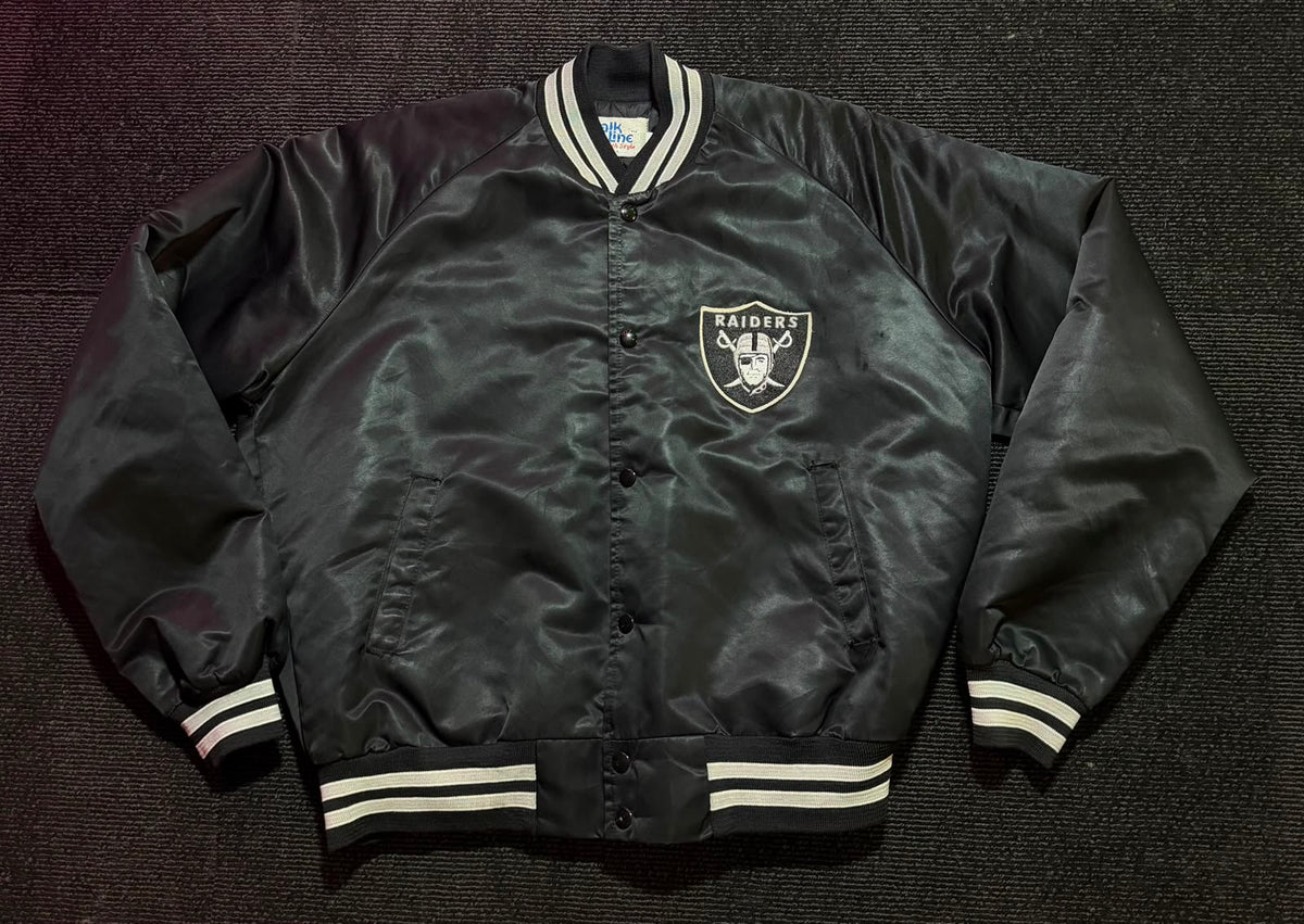 Vintage Raiders satin Starter jacket, front view