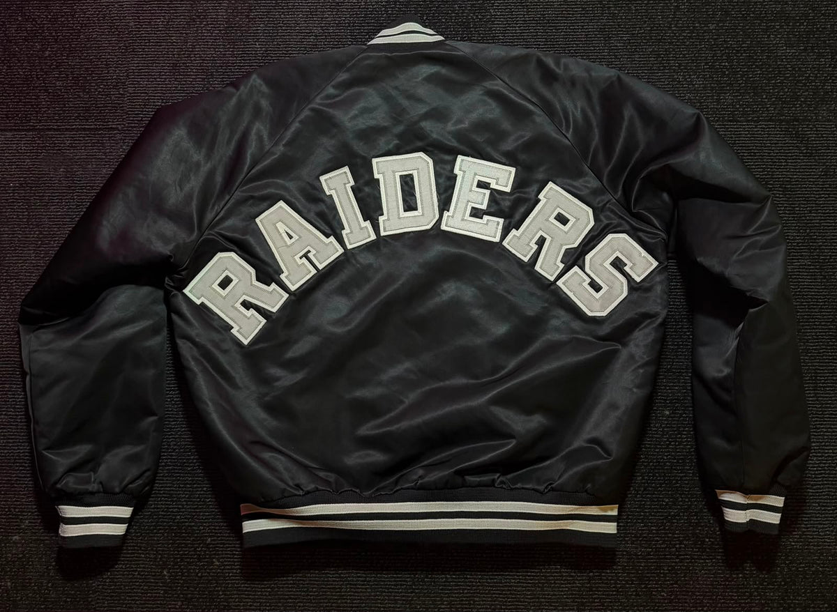 Vintage Raiders satin Starter jacket, back view