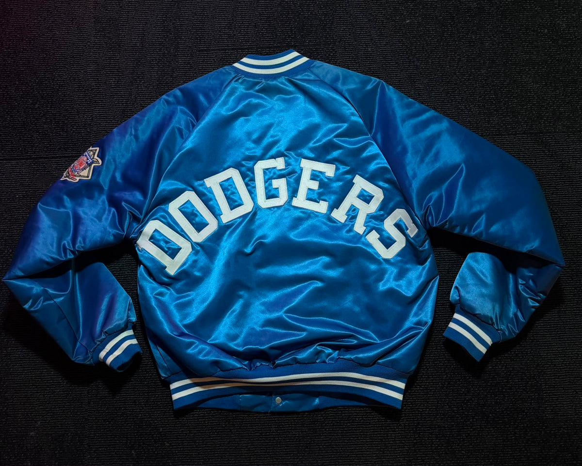 Vintage LA Dodgers Chalk Line satin jacket, back view