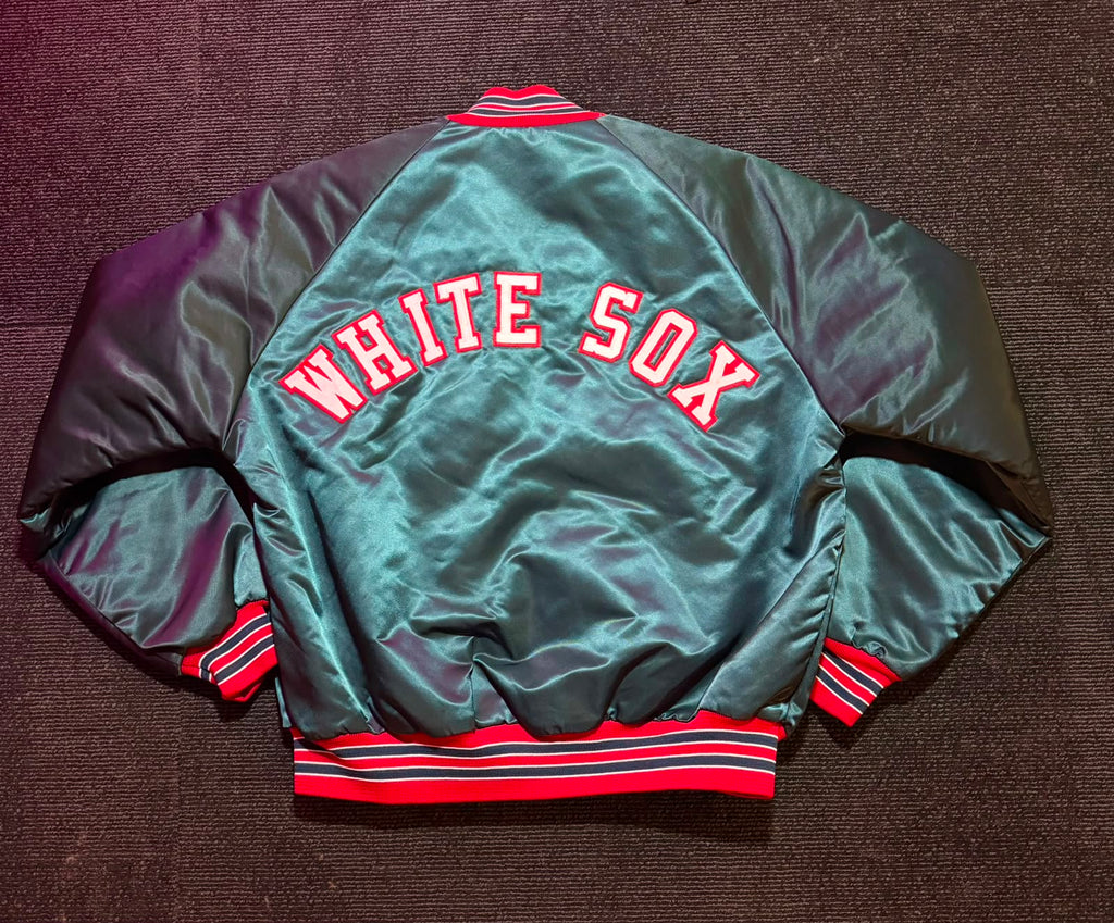 Vintage Chicago White Sox Chalk Line satin jacket, back view